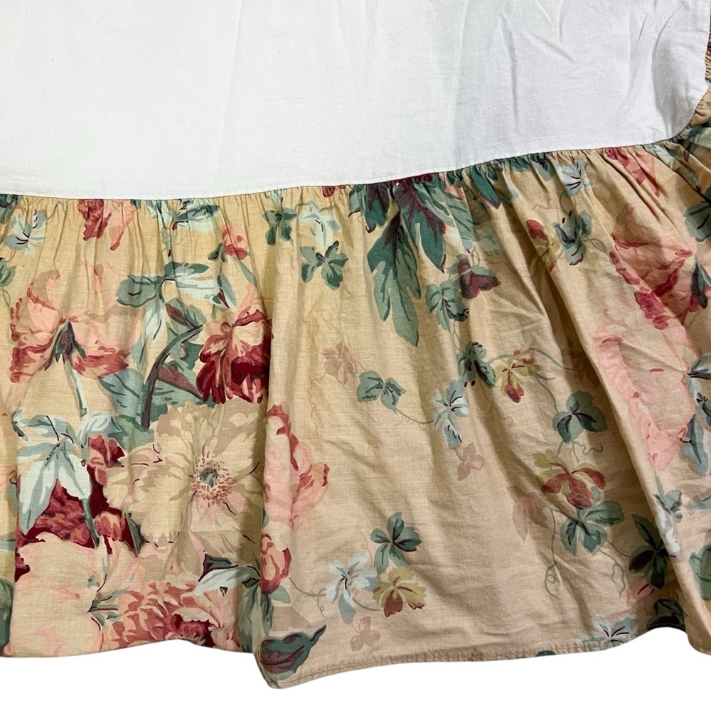 Vintage Ralph Lauren Elsa Grasslands Floral Queen Dust Ruffle Bed Skirt - Picture 2 of 8